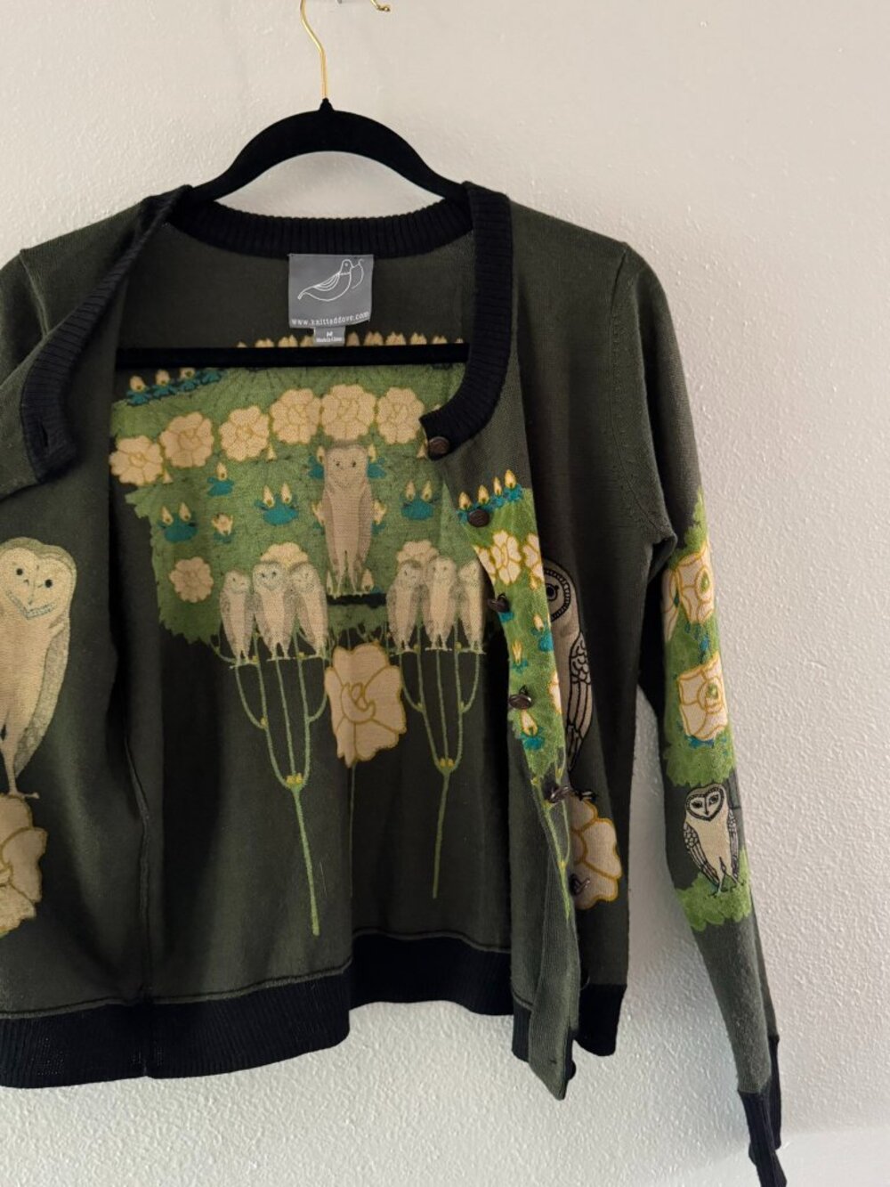 Owl - Green and Black - Cardigan - Picture 8 of 8